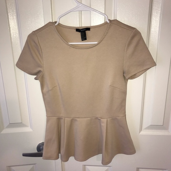 Forever 21 Tops - Tan peplum Blouse